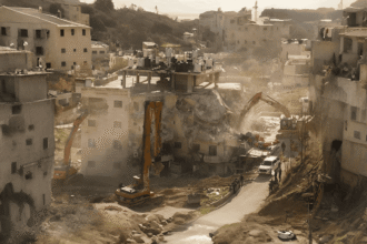 Israeli forces demolished a four-storey residential building